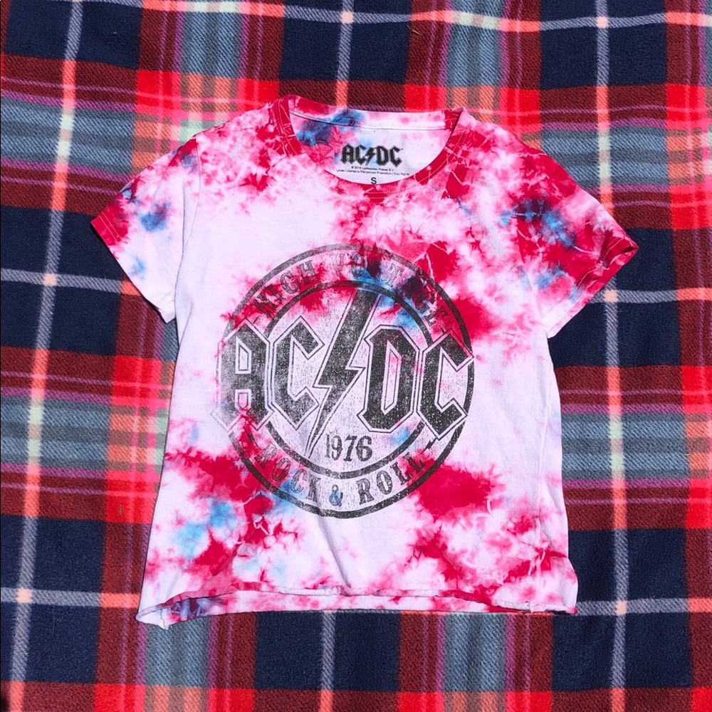 AC/DC tie dye crop top